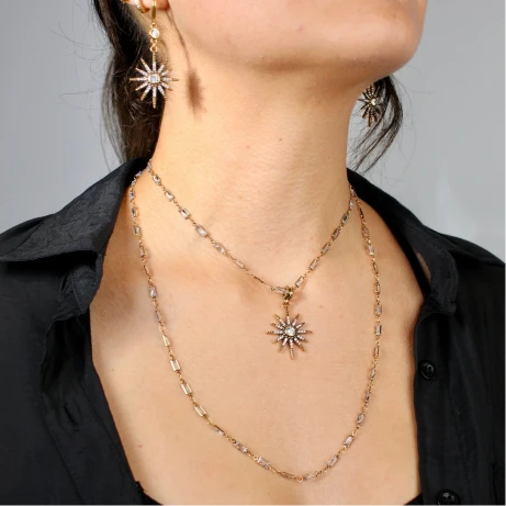Make A Wish Rose Gold & Silver & Rose Gold Necklace with Tassel and Fresh Water Pearl