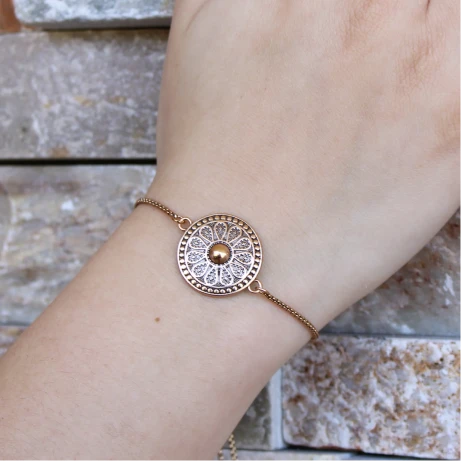 Make A Wish Silver, Rose Gold & Gold Adjustable Bracelet with Fresh Water Pearls