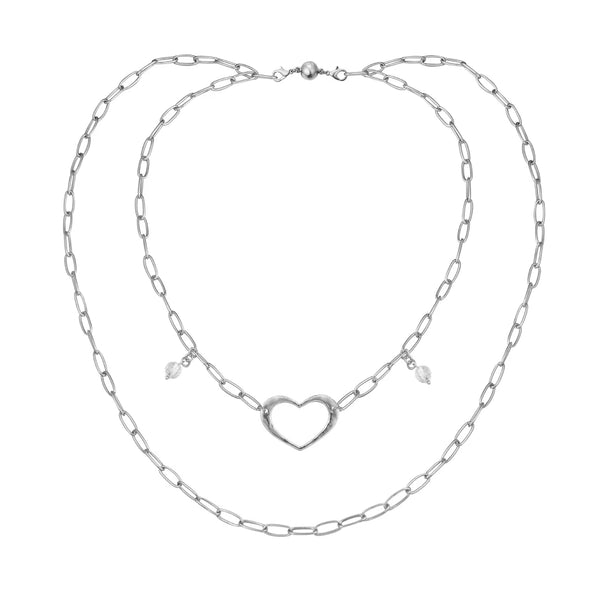 Feel the Love Petite Silver Necklace