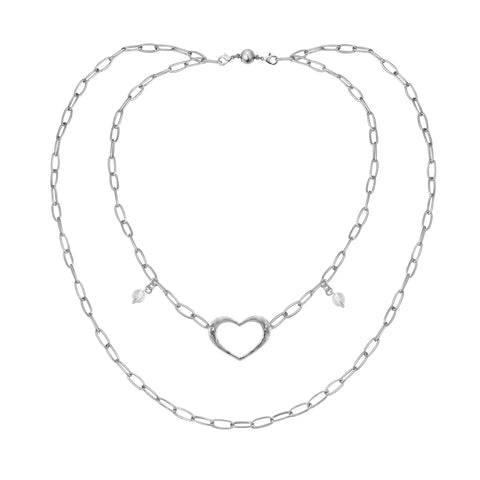 Feel the Love Petite Silver Necklace