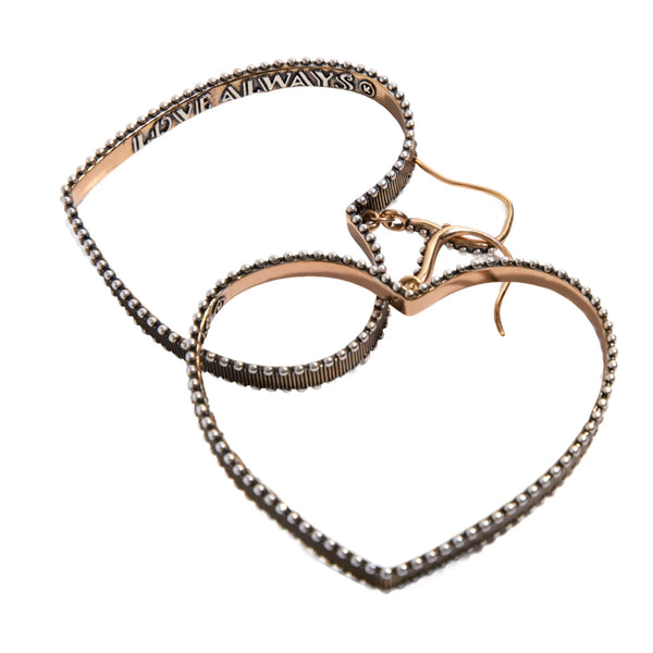 Feel the Love Petite Silver & Rose Gold Hearts Earrings