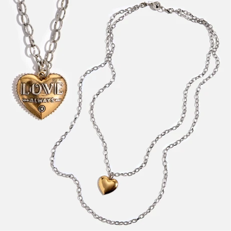 Feel the Love Gold & Silver Fob Necklace