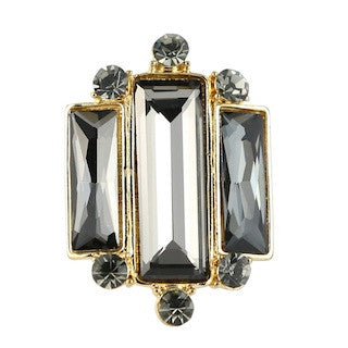 10064 Ring | Smoke Crystal Princess Stretch Adjustable