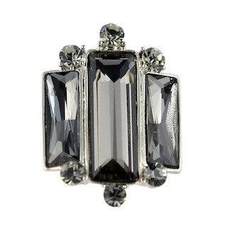 10065 Ring | Smoke Crystal Princess Stretch Adjustable