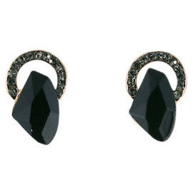 10102 Earrings | Black Night Deco Studs