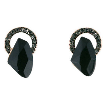 10100 Earrings | Black Night Deco Studs