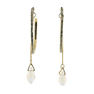 10108 Earrings | Crystal Drop Hoops