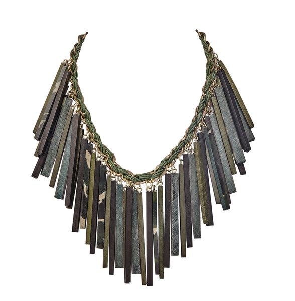 10565 Necklace | Tribal Camouflage Fringe