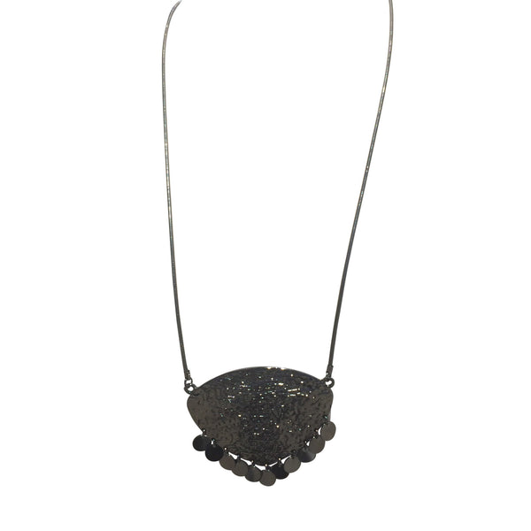 10894-3 Necklace Gun Metal Shield