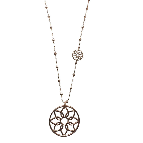 10917-2 Necklace Rose Gold Floral Motif