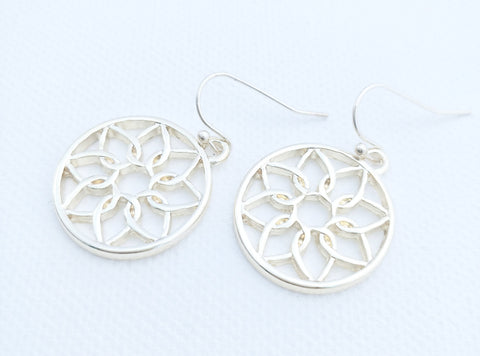 10917-5 Earrings Gold Floral Motif
