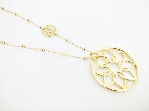 10917-6 Necklace Gold Floral Motif