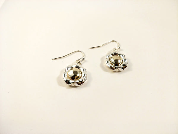 10950-12 Earrings Silver/Gold Two Tone