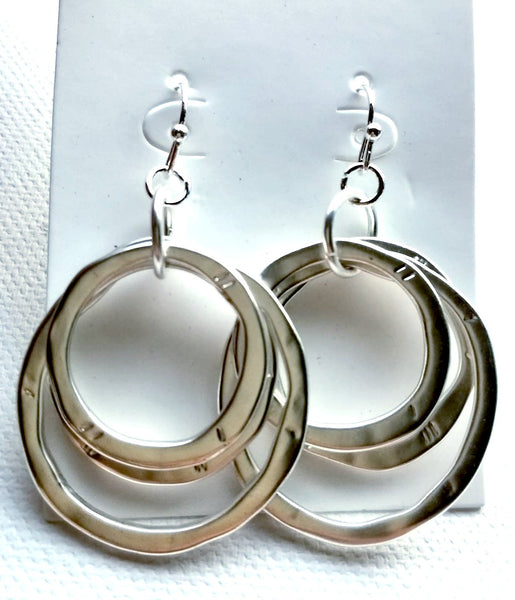 10967-12 Earrings Silver Multi Circle