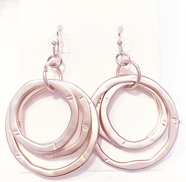 10968-56 Earrings Rose Gold Multi Circle