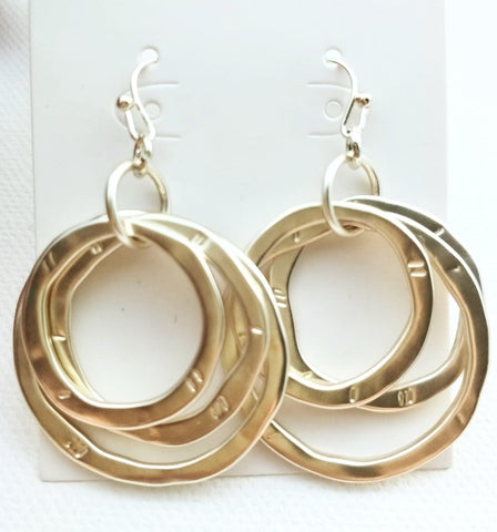 10969-34 Earrings Gold Multi Circle