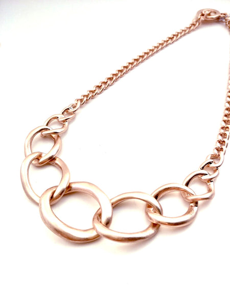 11002-2 Necklace Rose Gold Curb Link