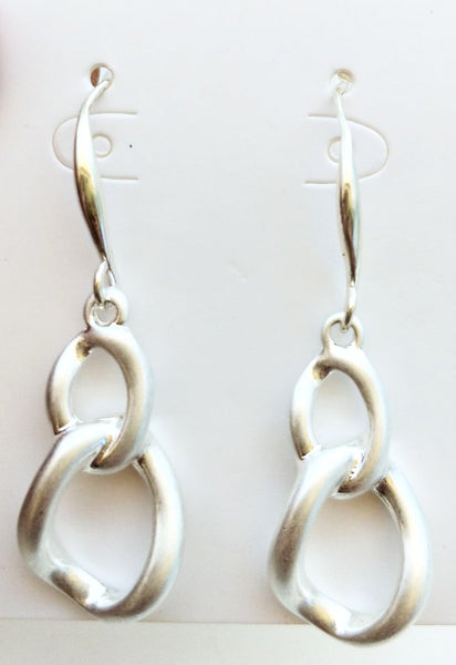 11002-4 Earrings Silver Curb Link