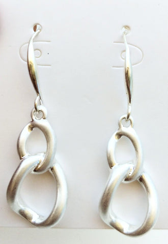 11002-4 Earrings Silver Curb Link