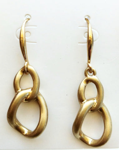 11002-5 Earrings Matte Gold Curb Link