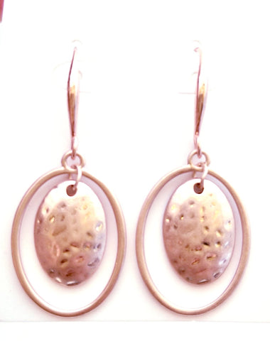 11010-3 Earrings Rose Gold Oval Tribal