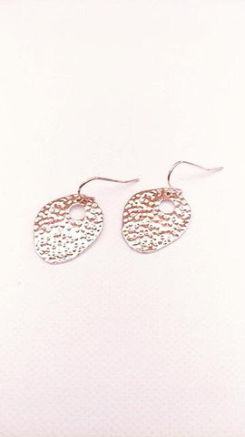 11017 Earrings Rose Gold Shiny Speckled