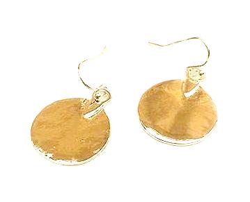 11021 Earrings Gold Shiny Disc