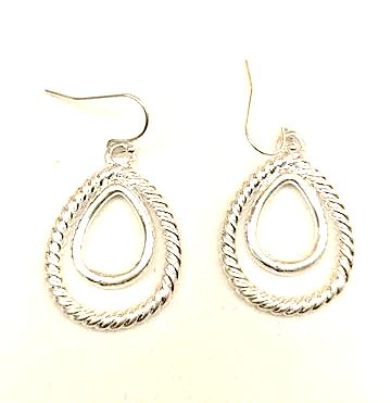 11030 Earrings Silver Double Tear