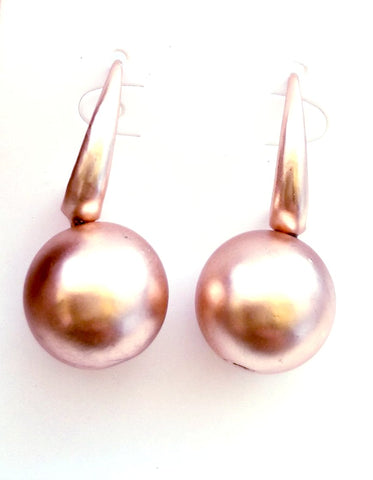 11039-3 Earrings Rose Gold Matte Balls