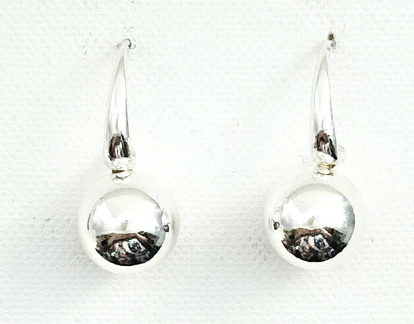 11039 Earrings Shiny Silver Ball