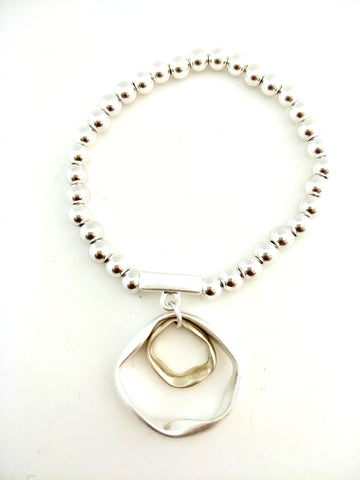 9021-2 Bracelet Silver Gold Stretch