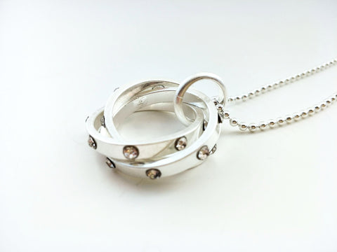 9027-1 Necklace Burnished Silver and Crystal