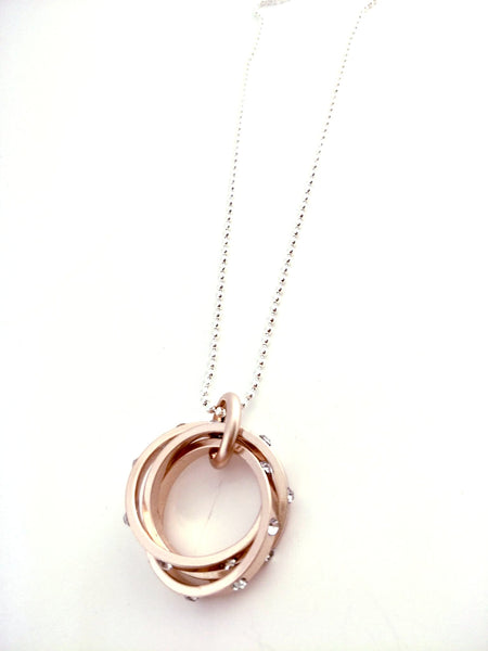 9027 Necklace Burnished Rose Gold and Silver
