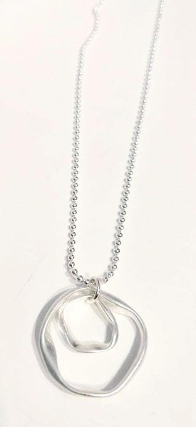 9030-4 Necklace Burnished Silver Petite Circles