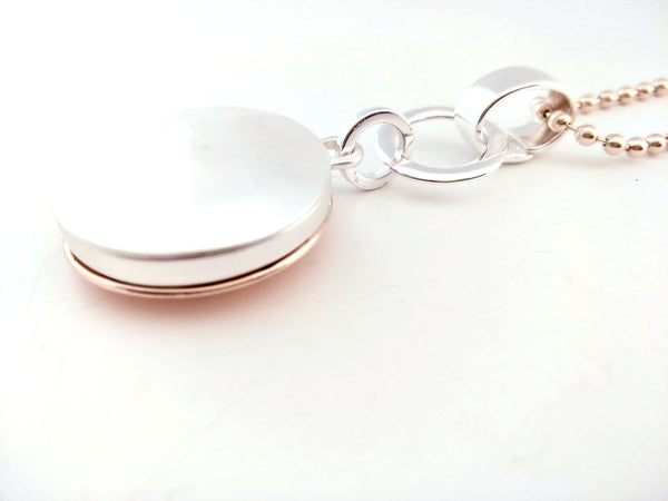 9032-2 Necklace Rose Gold Silver Double Sided Medallion