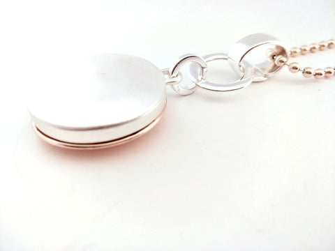 9032-2 Necklace Rose Gold Silver Double Sided Medallion