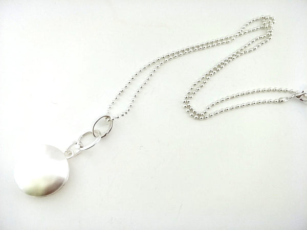 9032-3 Necklace Silver Two Sided Medallion