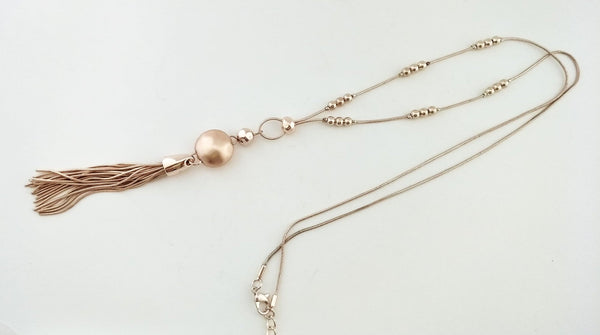 9032-7 Necklace Matte Rose Gold Tassel