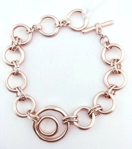 9036-3 Bracelet Matte Rose Gold Art Deco Circles