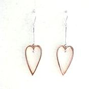 9047-5 Earrings Silver Rose Gold Hearts