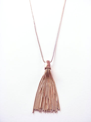 9056-7 Necklace Rose Gold Tassel