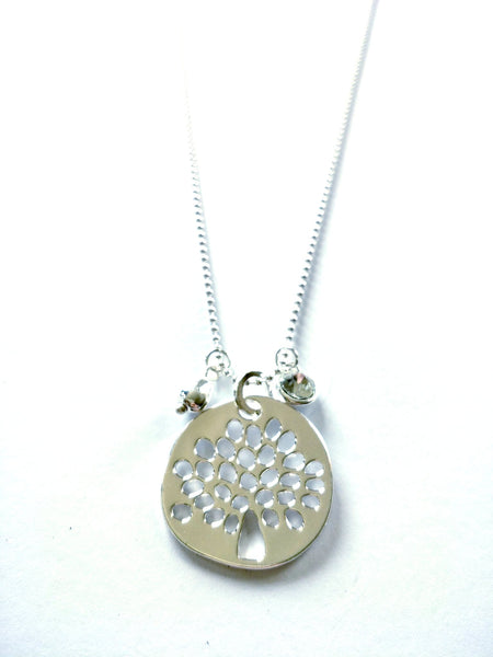 9062-1 Necklace Shiny Silver Tree Of Life