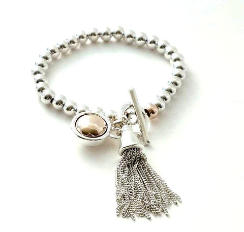 9068 Bracelet Silver Rose Gold Tassel