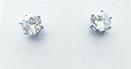 9077-5 Earrings Silver Cubic Zirconia Stud