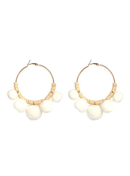 8999 Earrings Boho Pom Poms