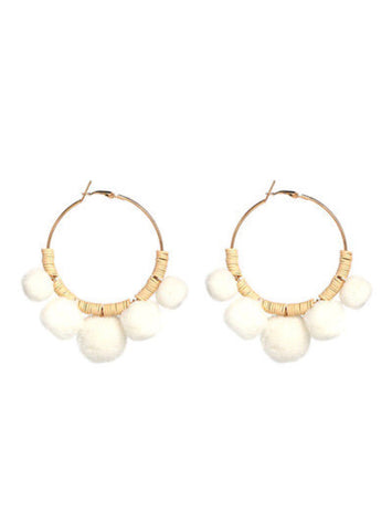8999 Earrings Boho Pom Poms