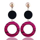 9012 Earrings Resin Graffiti Circles Pink