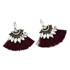 9000-8 Earrings Boho Bling Tassel Merlot