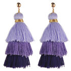 9001-1 Earrings Tassel Tree Cotton Purples