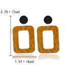 9012-10 Earrings Resin Square Natural Caramel